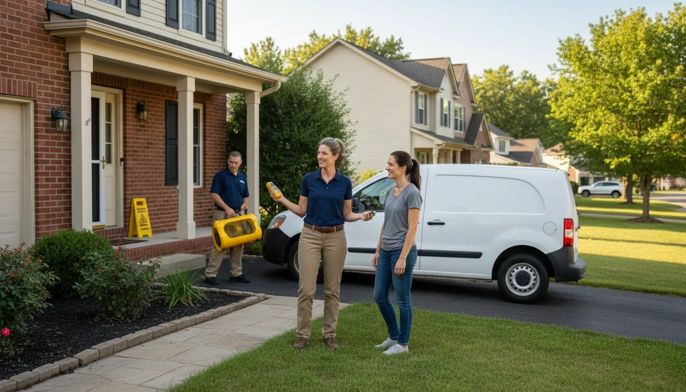 Residential water damage restoration in Maeystown, IL